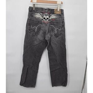 Ecko Unltd Y2K Skull Embroidered Jeans Black Men’s Size 32 x 30